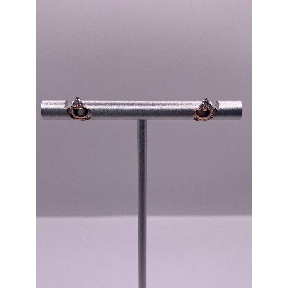 Beautiful Rose Gold Plated Sterling Silver Coffee Cup Earrings